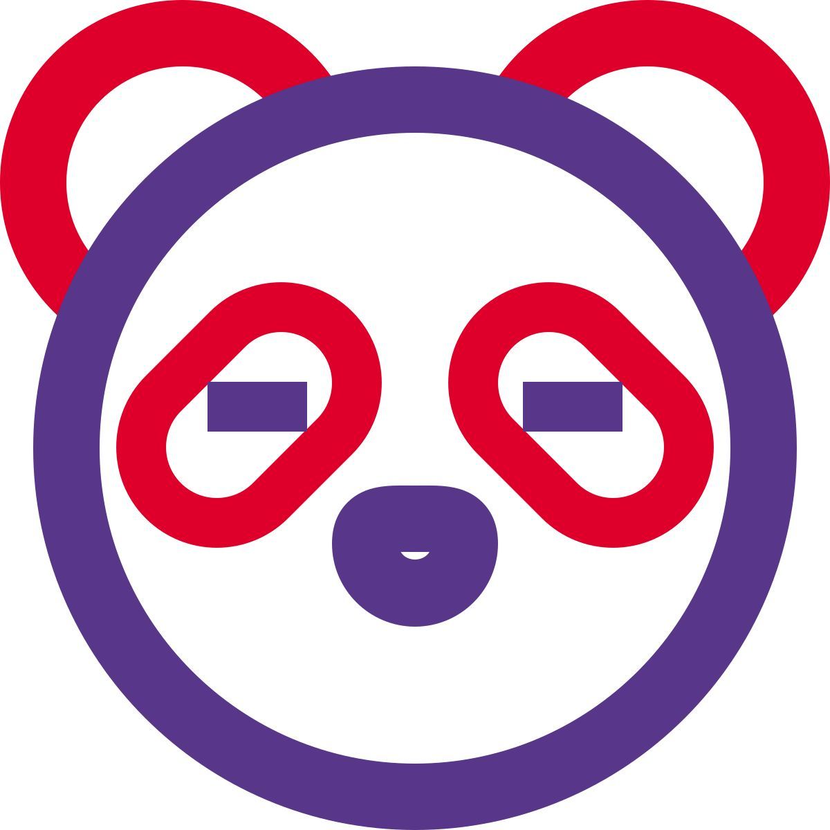 mouthless panda with big eyes emoji for chat message icon