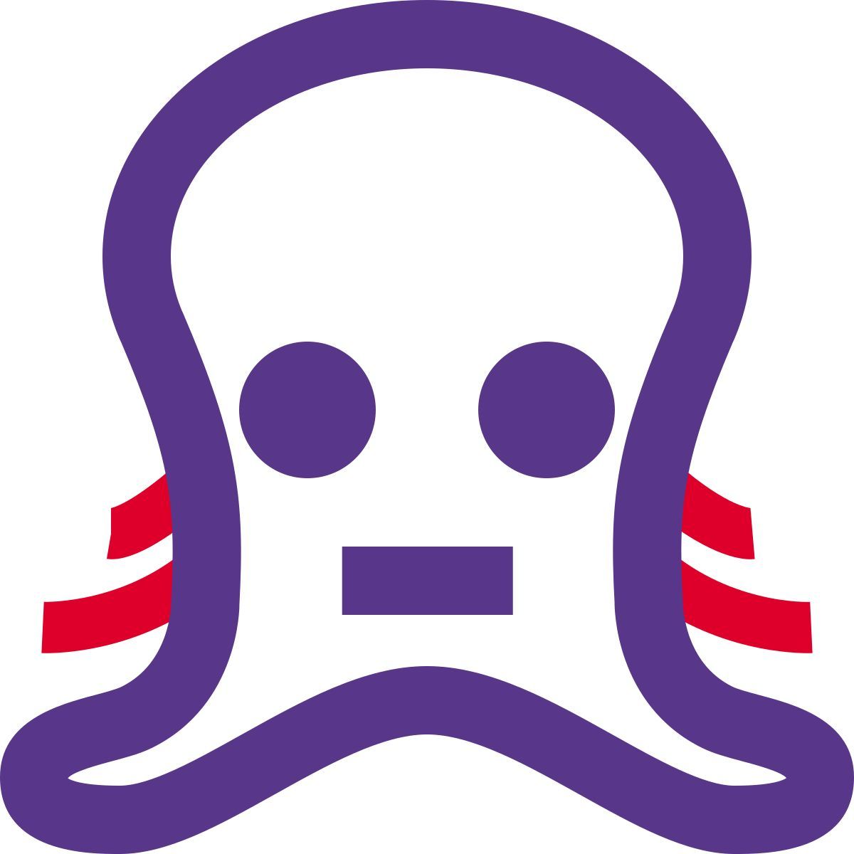 neutral octopus face emoji with flat mouth expression icon