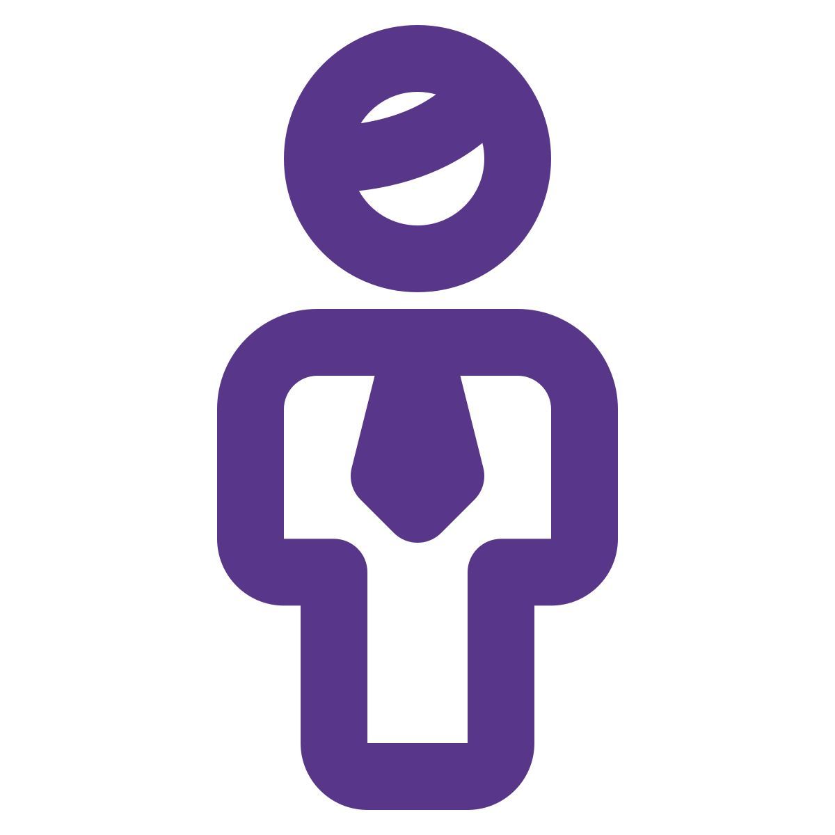 neutral portrait of stickman as an businessman icon