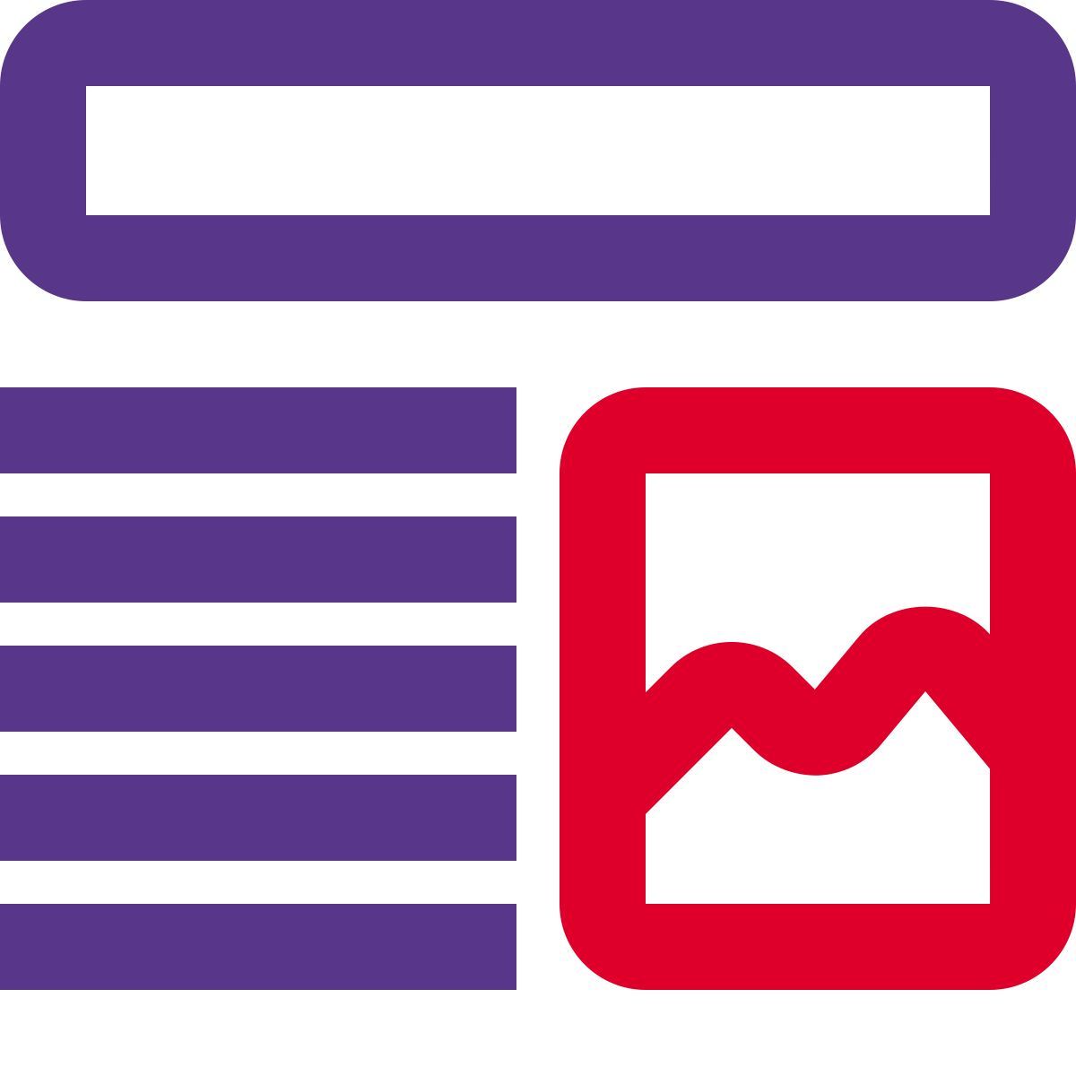article de presse avec image icon