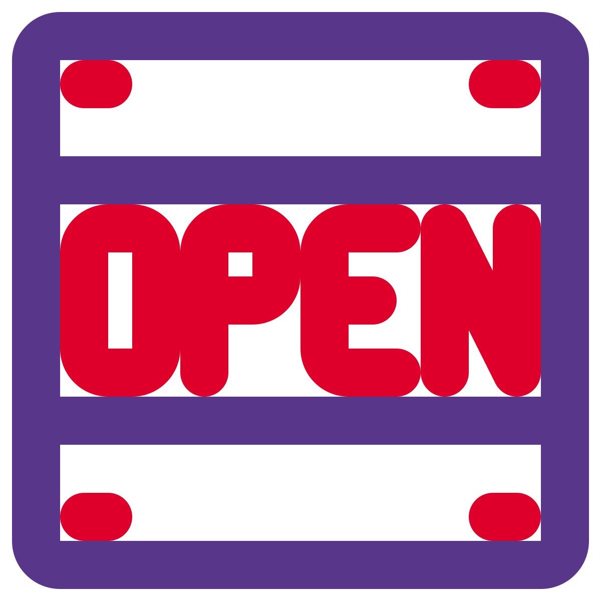 schild „geöffnet“ icon