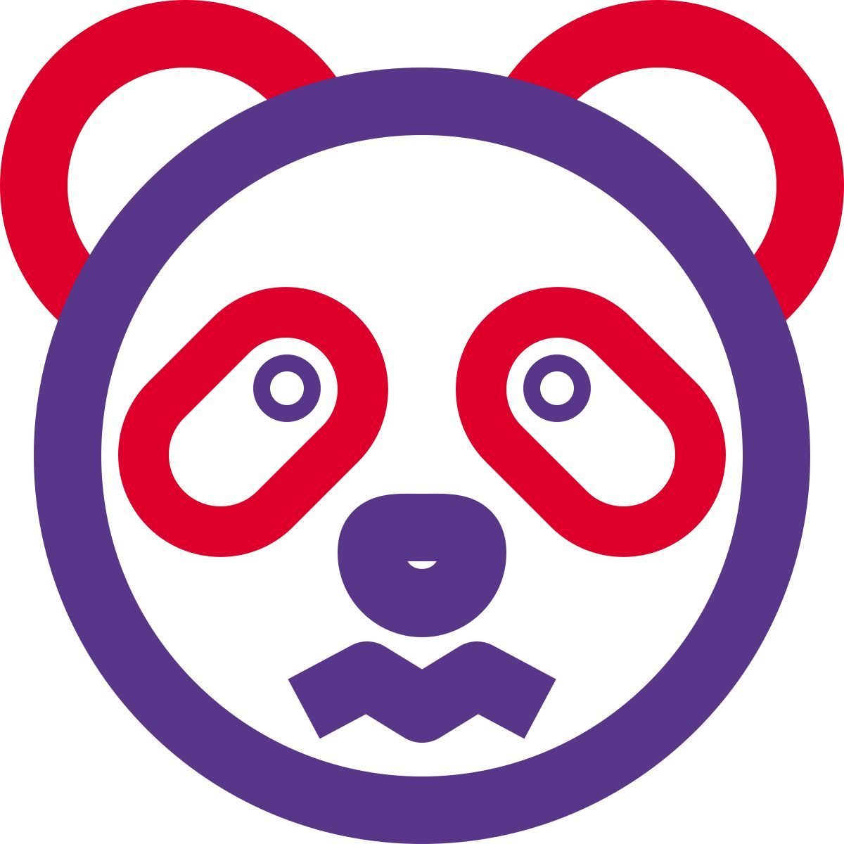 panda confounded pictorial representation with eyes opened emoji icon