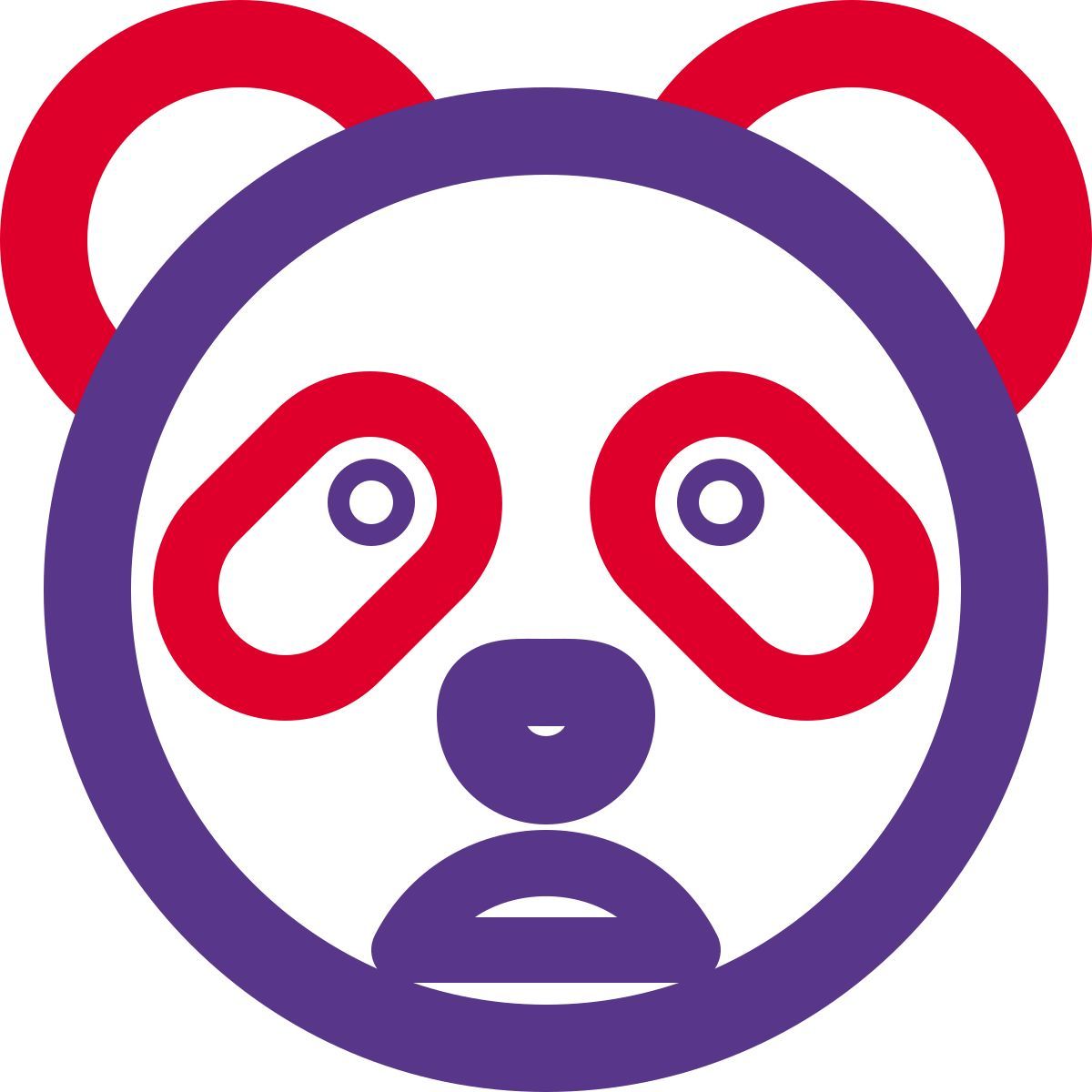 panda emoji frowning pictorial representation with mouth open icon