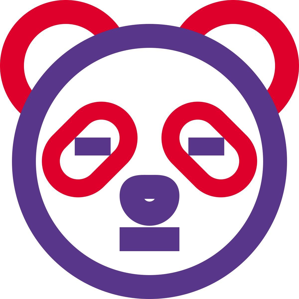 panda with eyes closed emoticon shared on social media icon