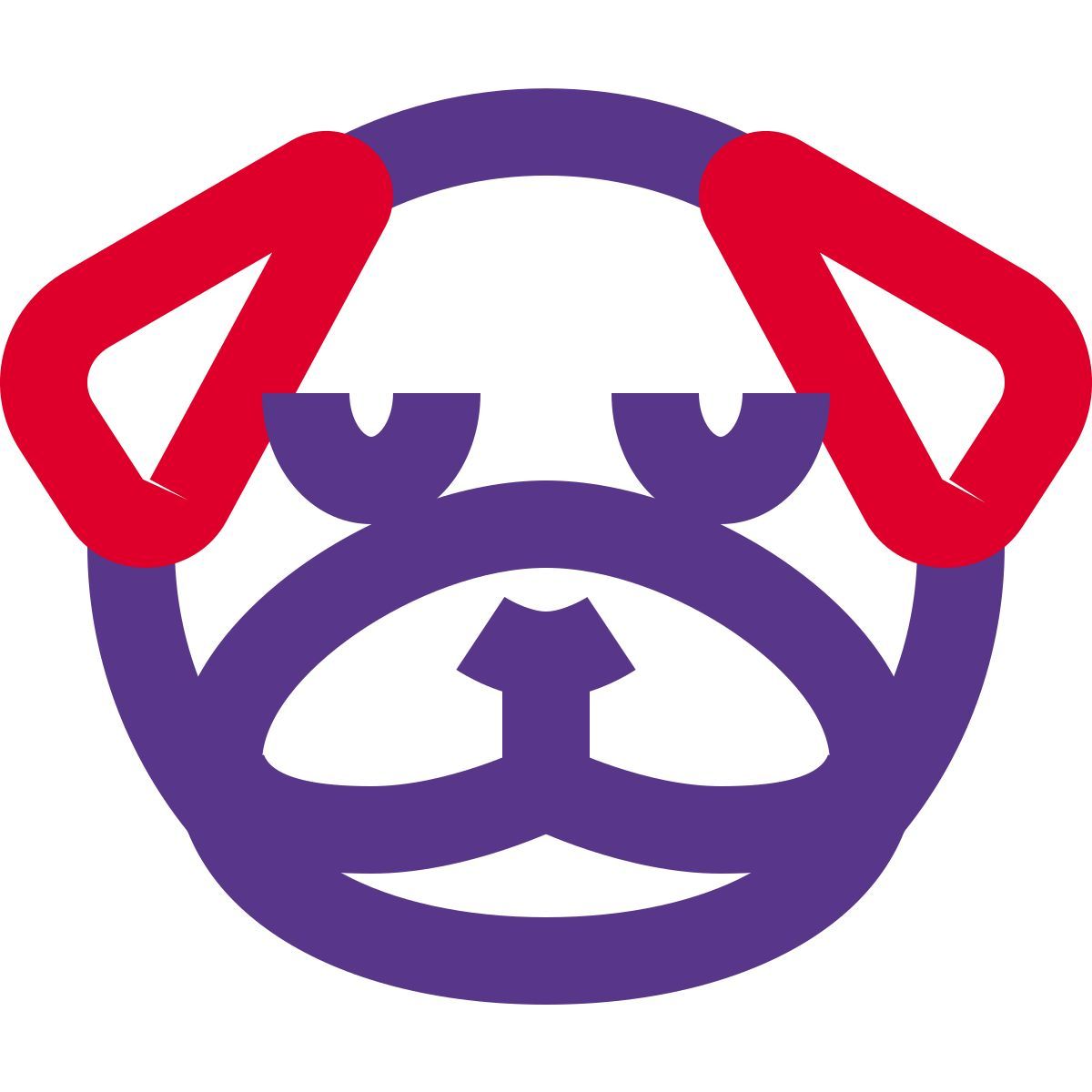 pensive pug dog expression emoticon in isolated place icon