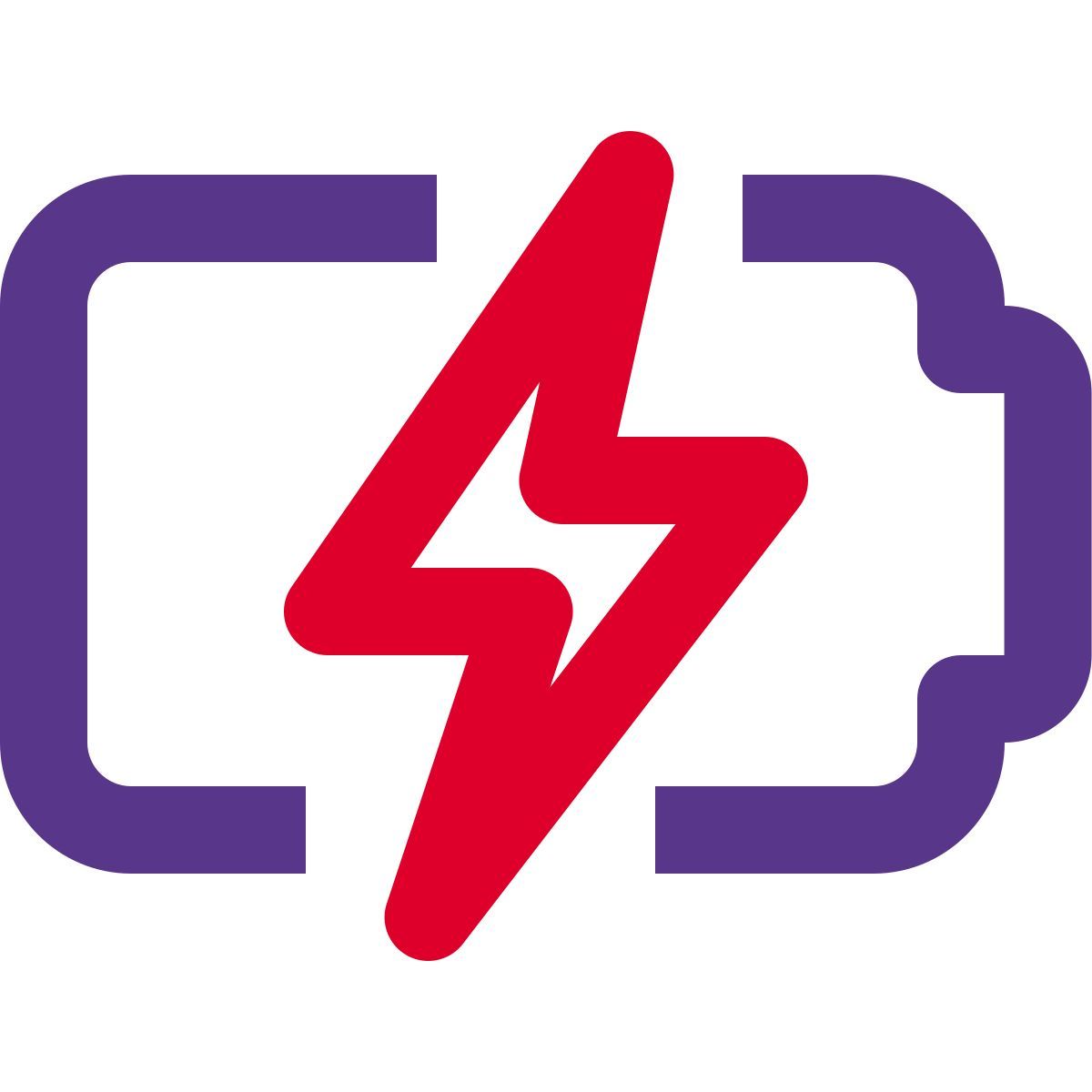 Phone charging indication logotype with bolt logotype icon