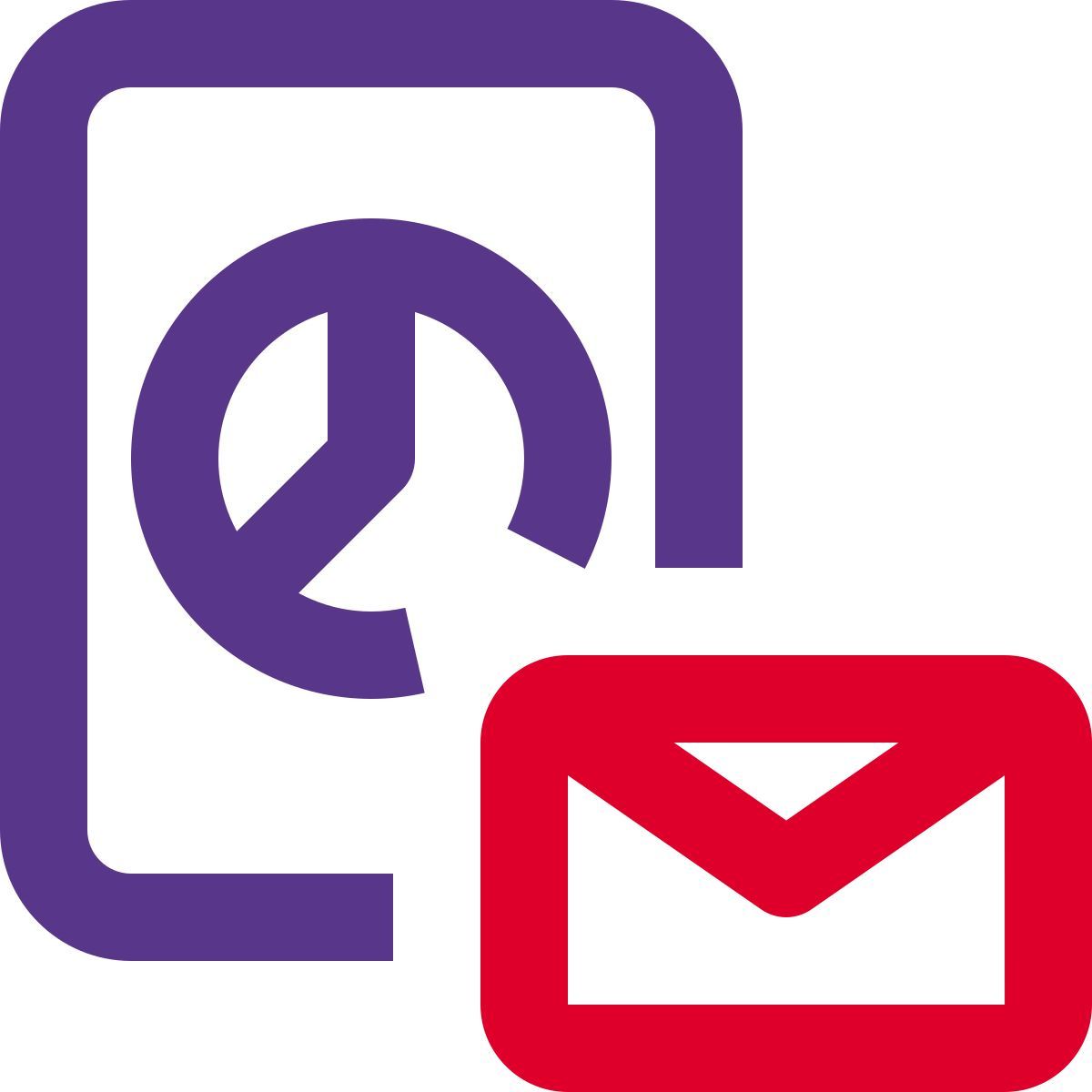 graphique à secteurs des e mails icon