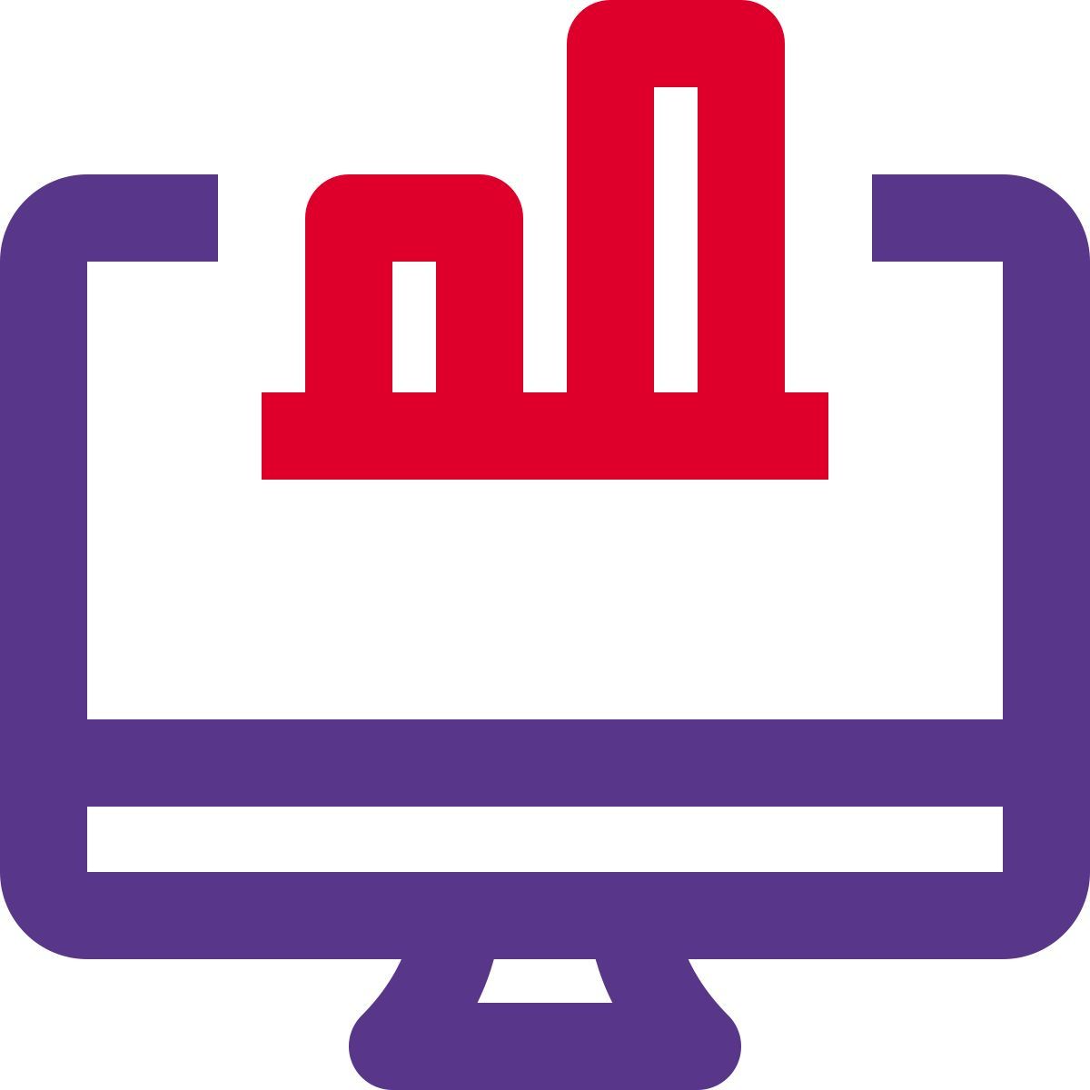 bar graph on computer icon