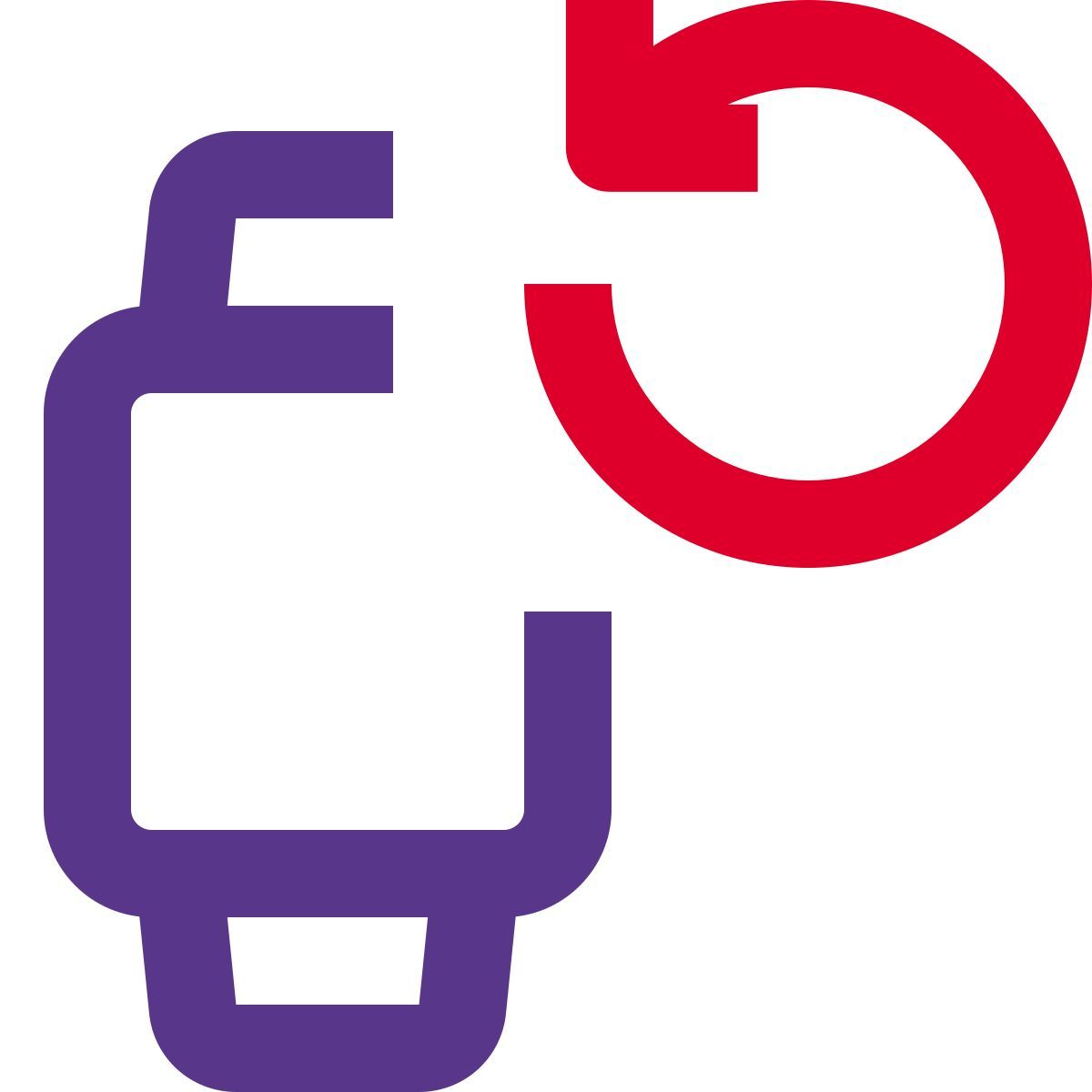 actualisation externe smartwatch apps avec boucle flèche circulaire logotype smartwatch duo tal revivo icon