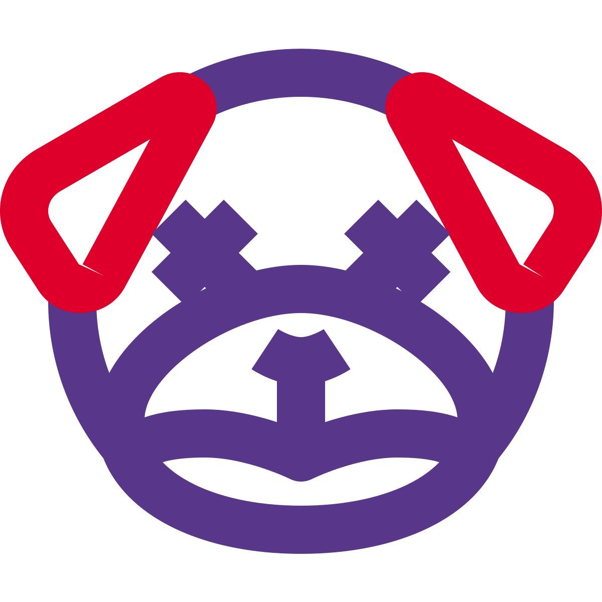 relaxed and neutral pug dog facial expression emoticori icon