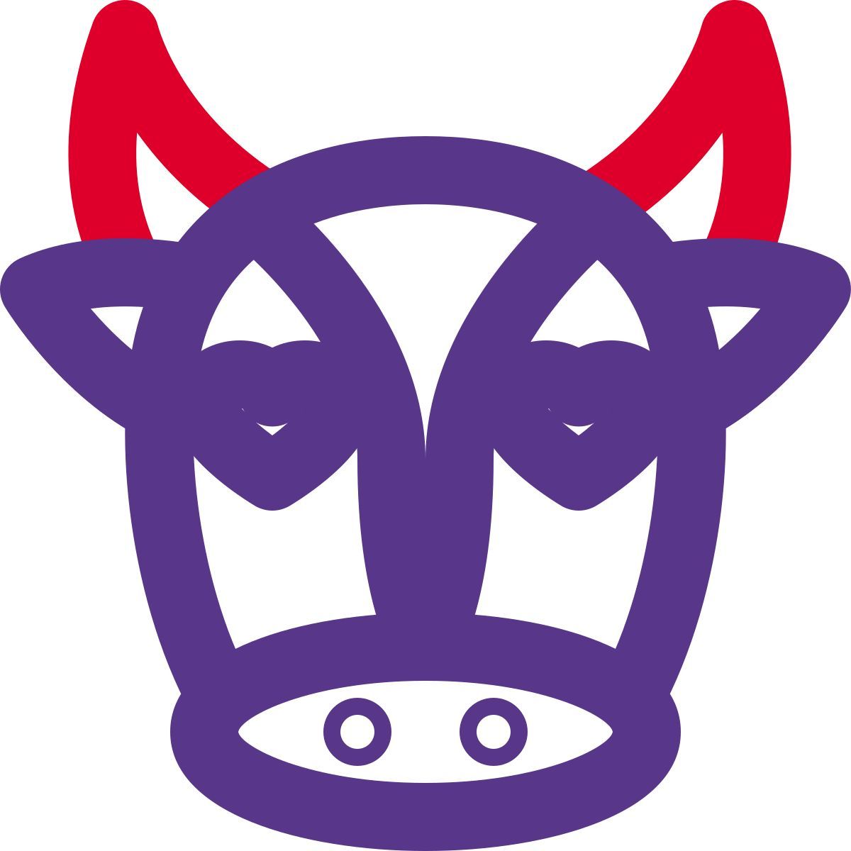 romantic heart eyes cow face pictorial representation icon