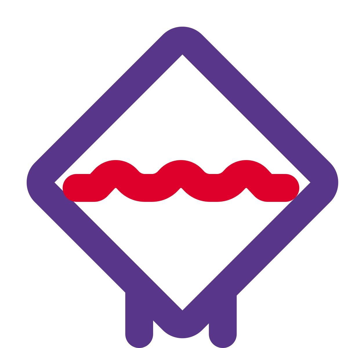 rough road sign icon