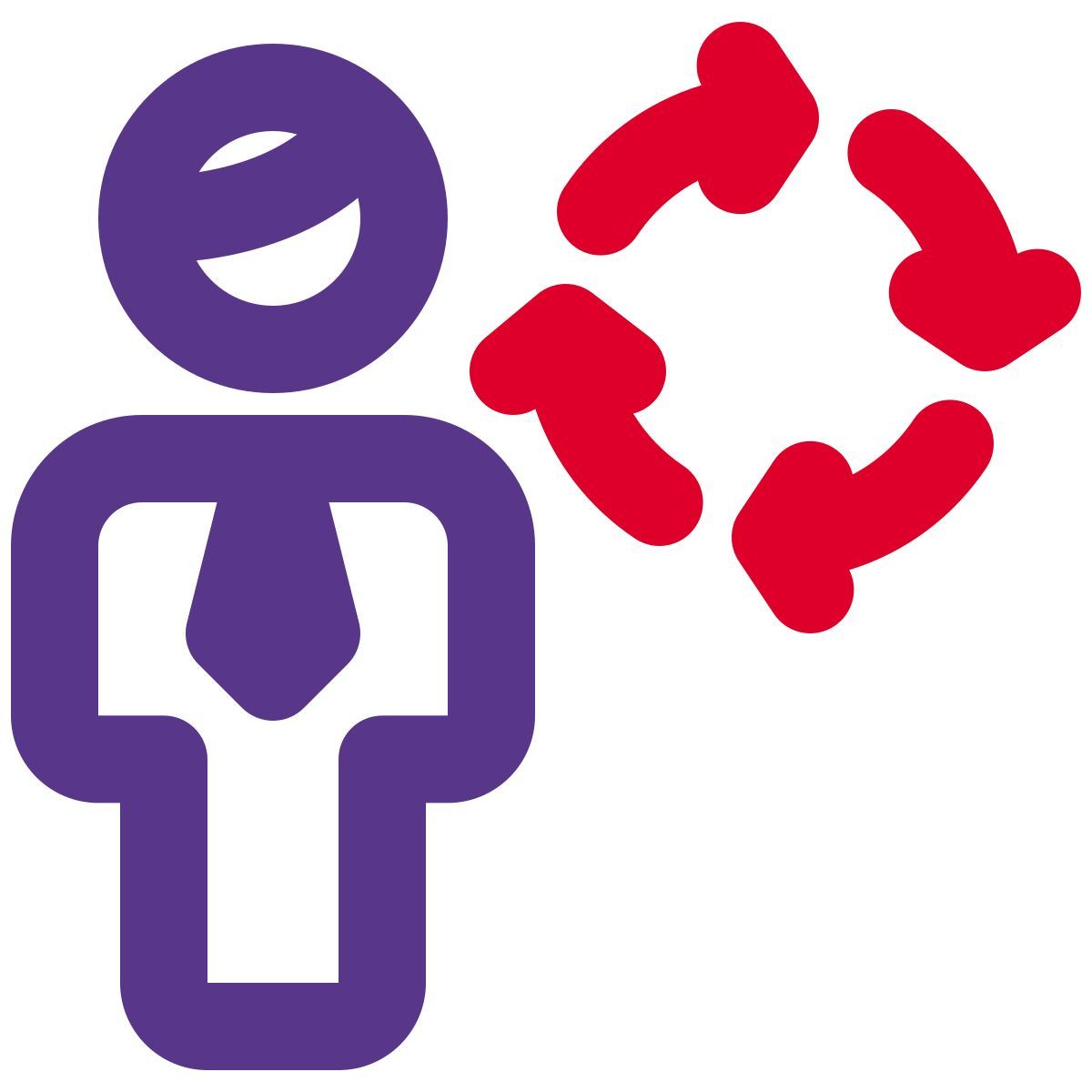routine shift for manager the work process with loop arrows icon