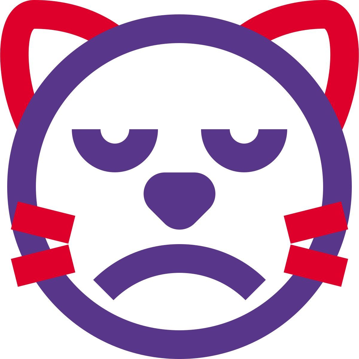 sad face pictorial representation cat emoji for chat icon