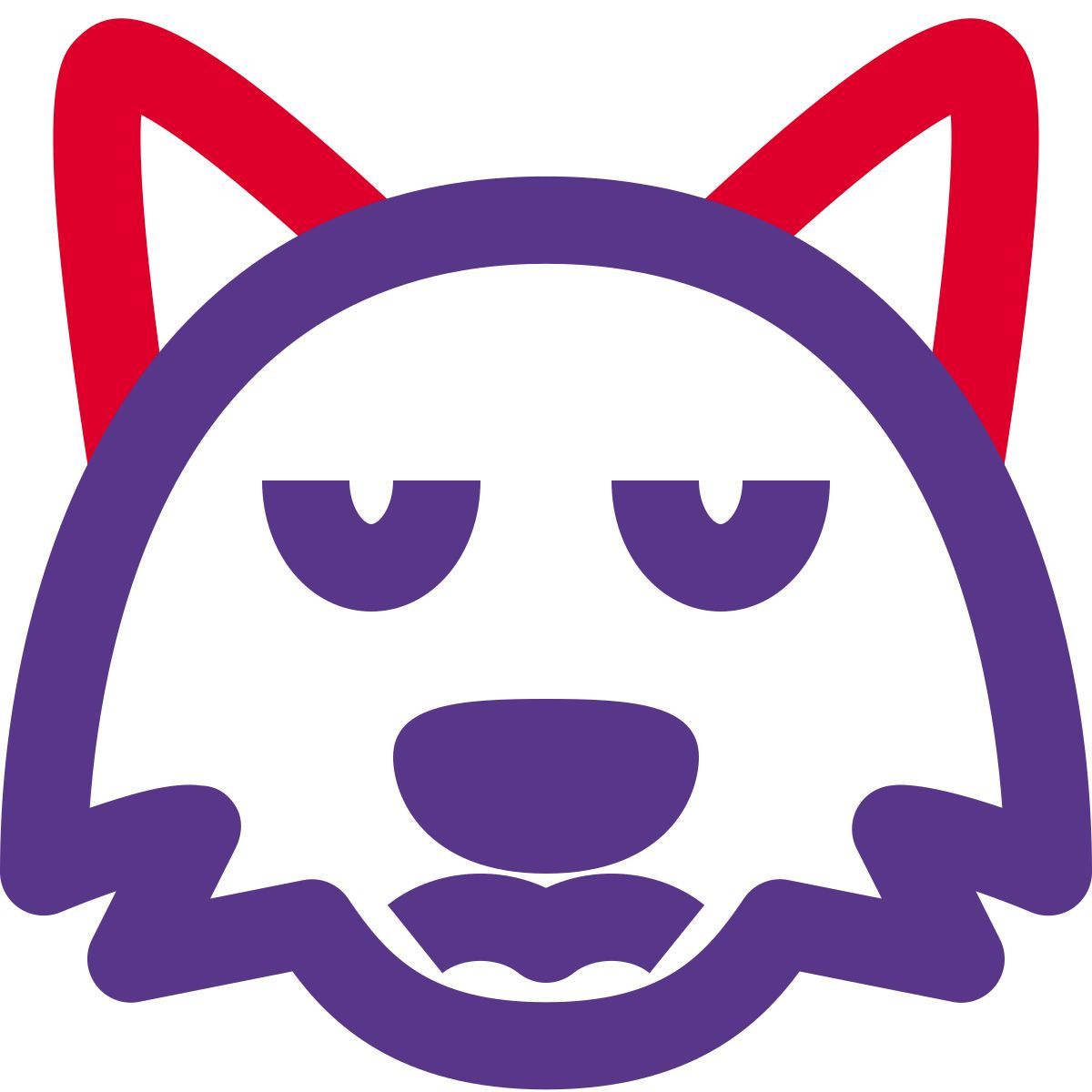 sad face pictorial representation fox emoji for chat icon
