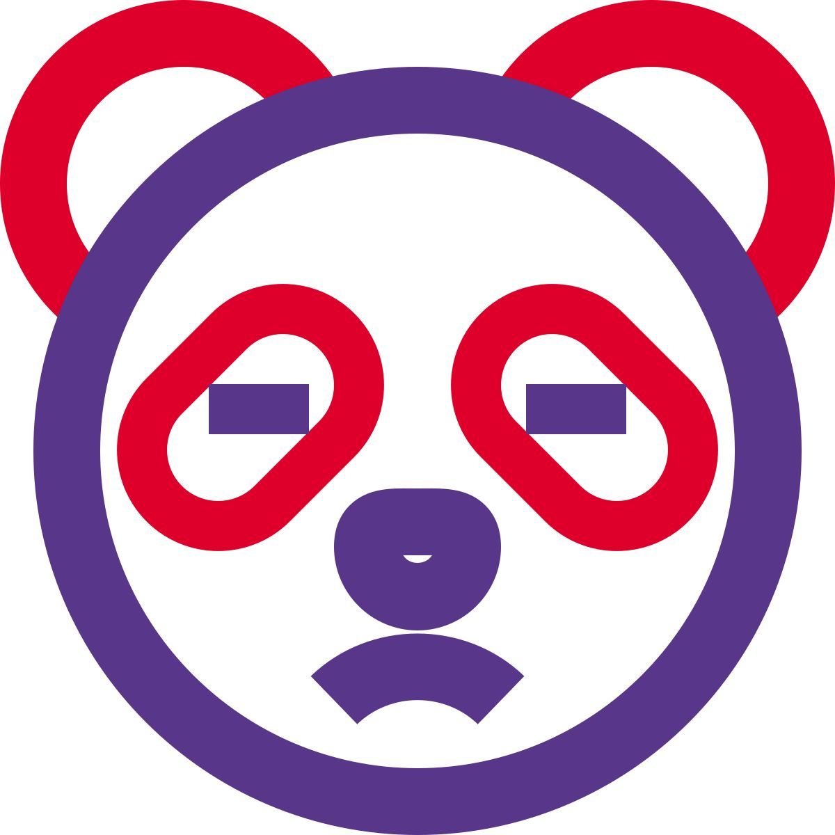 sad face pictorial representation panda emoji for chat 아이콘