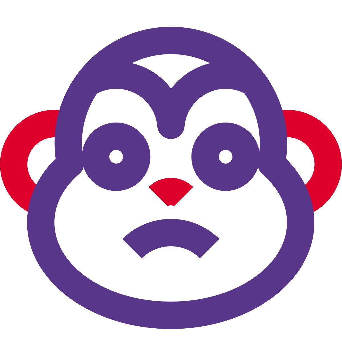 sad monkey frowning pictorial representation chat emoticon icon