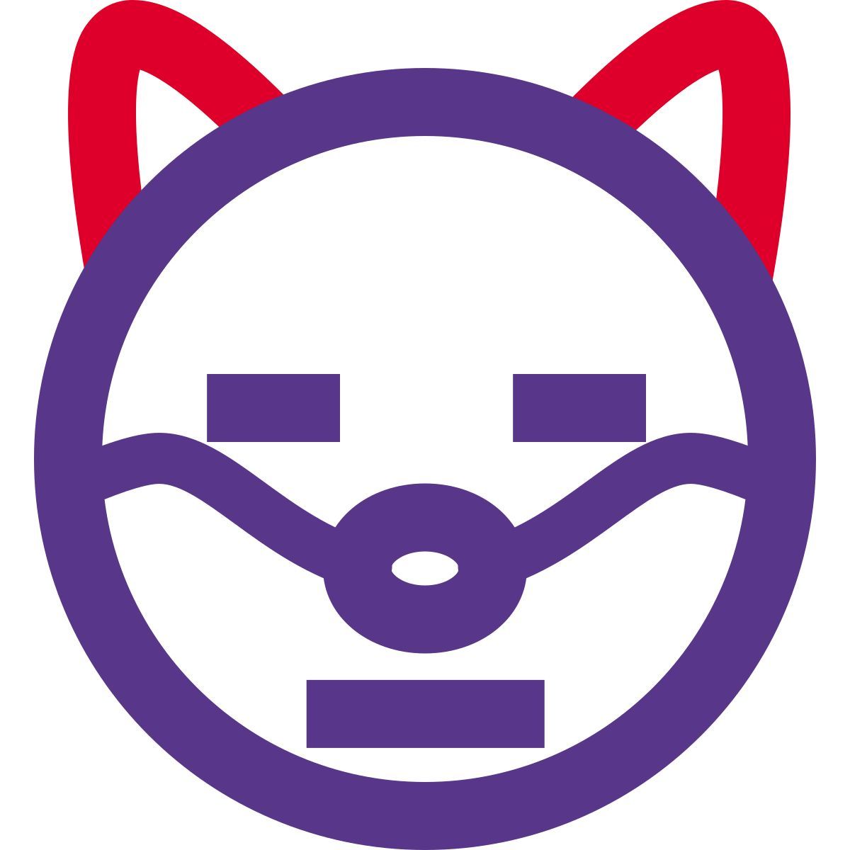sad neutral dog face emoji with flat mouth expression icon
