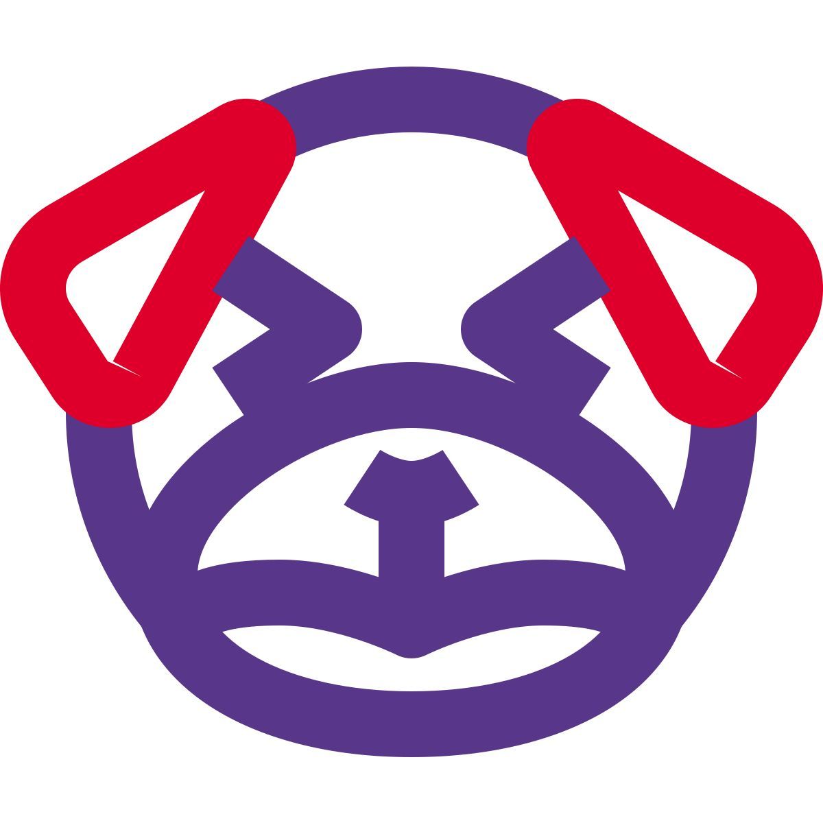 sad pug dog squint eyes emoticon facial expression icon