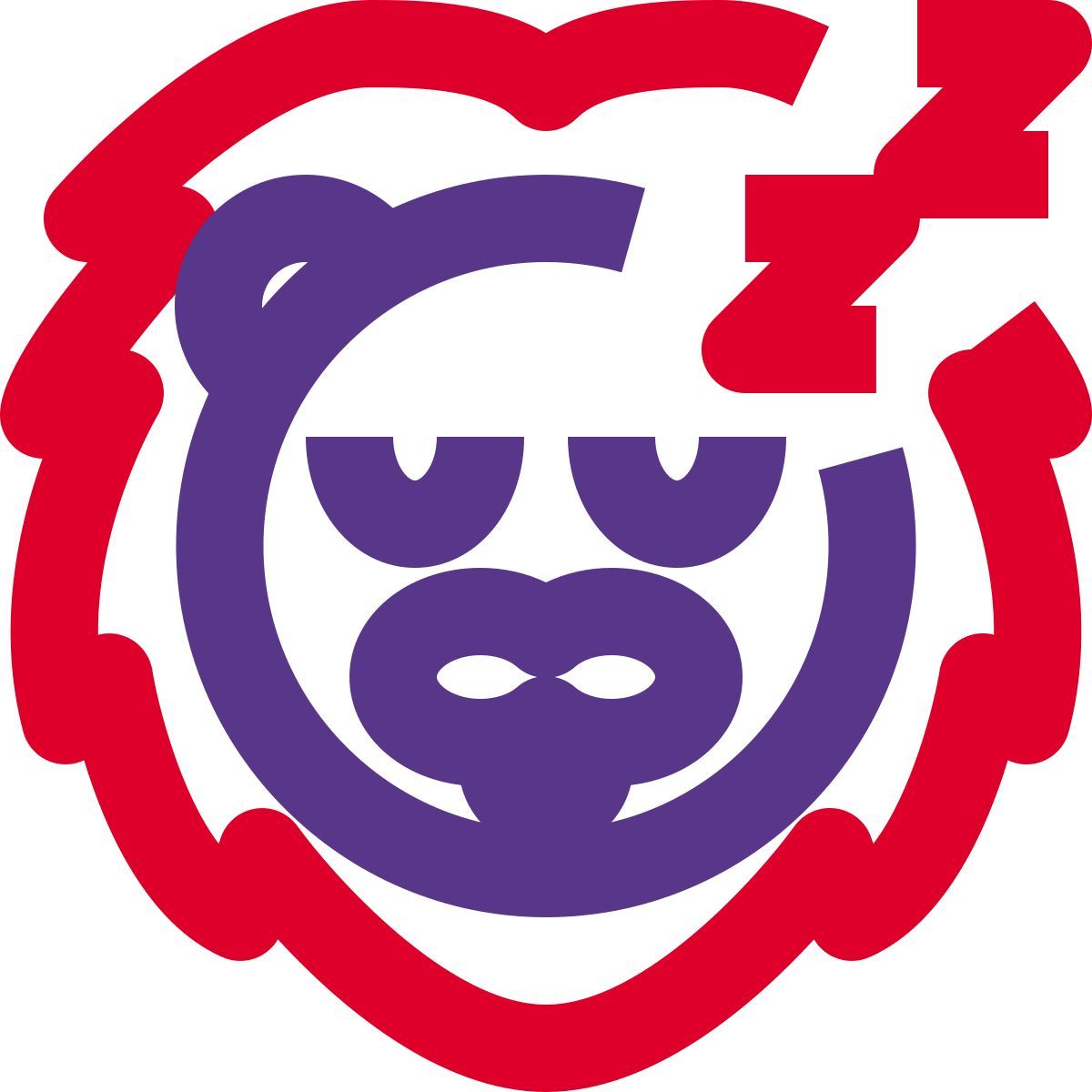 sleeping lion emoticon pictorial representation shared on messenger icon