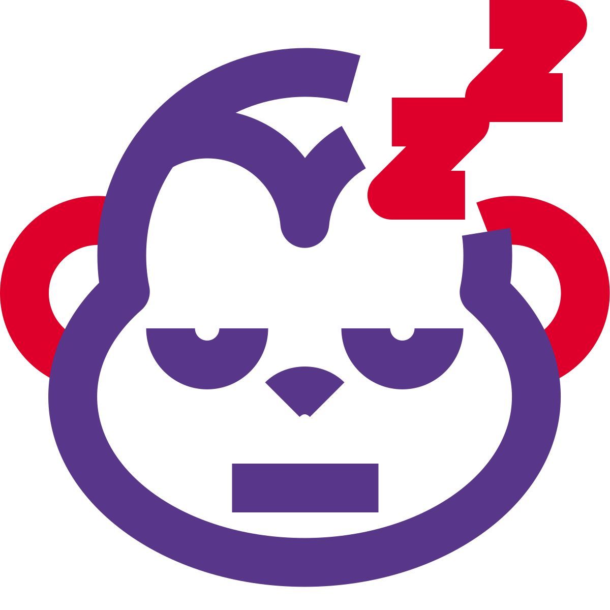 icône sleeping monkey with emoji pictorial representation shared online