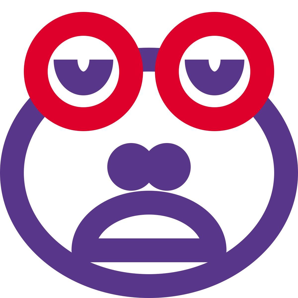 sleepy frog with emoji pictorial representation shared online icon