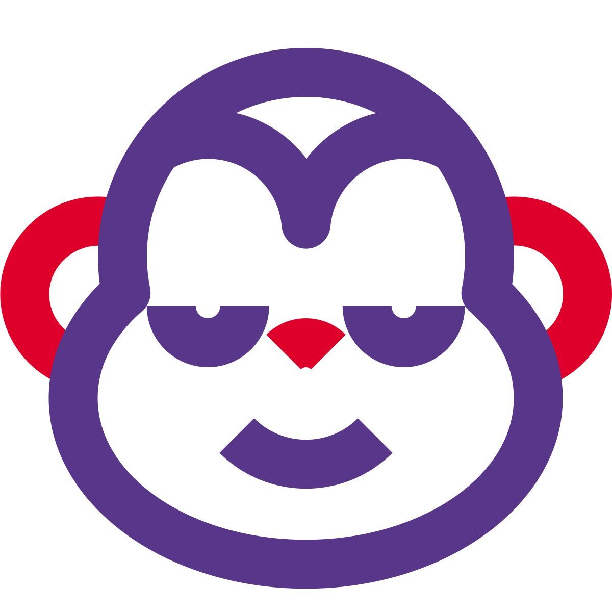 smiling monkey emoticon with eyes closed pictorial representation icon
