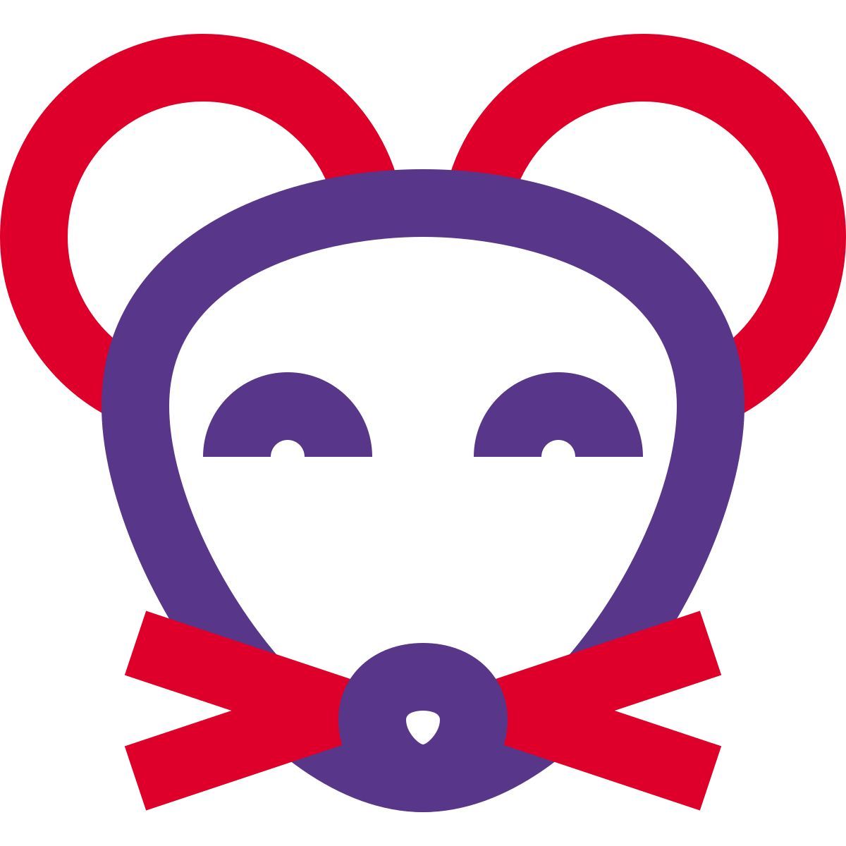 smiling mouse emoticon with mustache on face icon