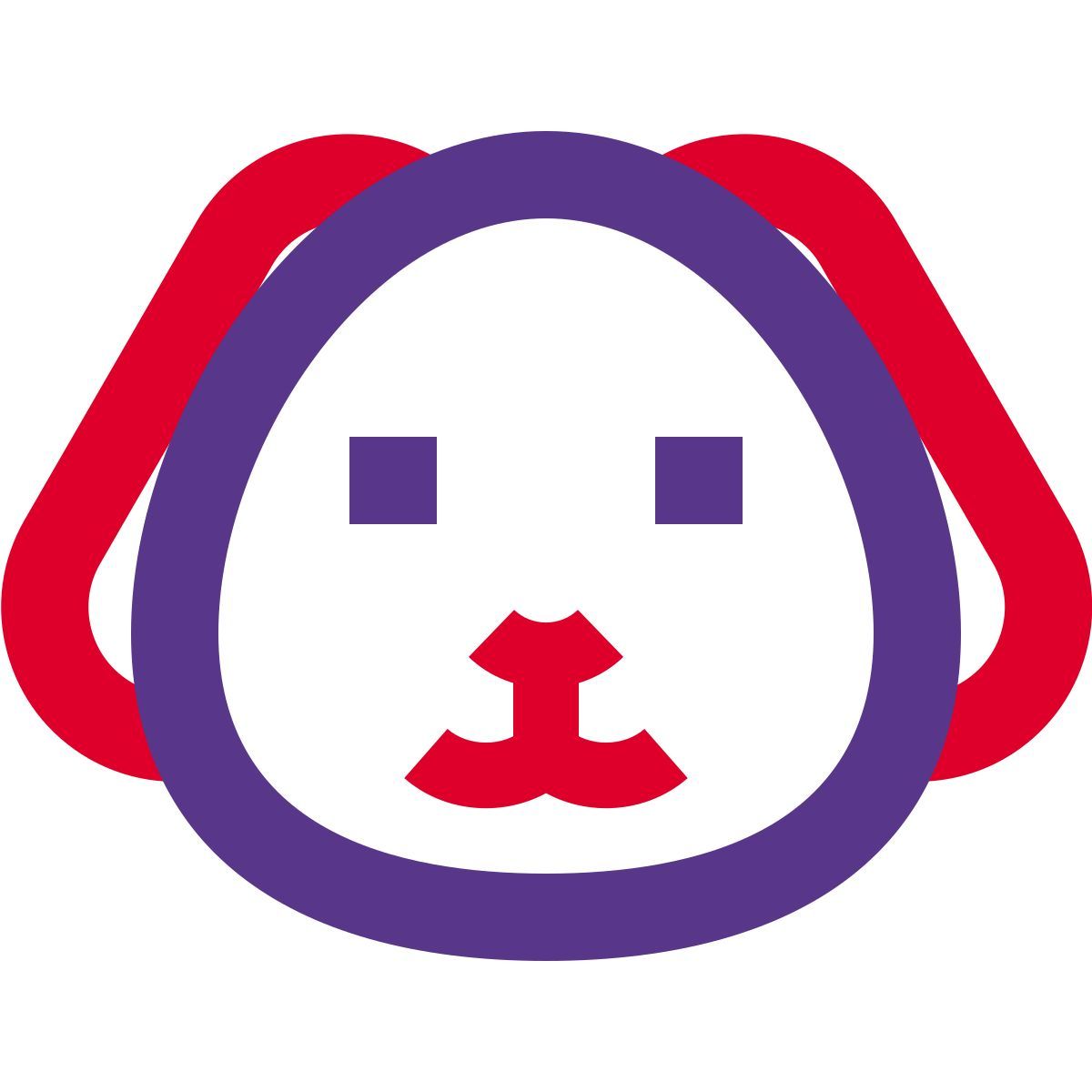 smiling puppy with eyes closed emoticon shared on social media icon