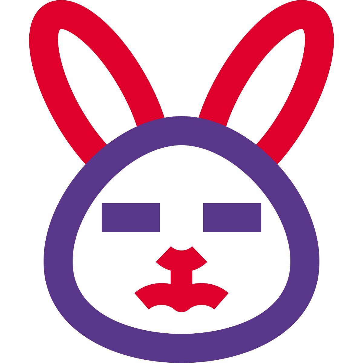 smiling rabbit with eyes closed emoticon shared on social media icon