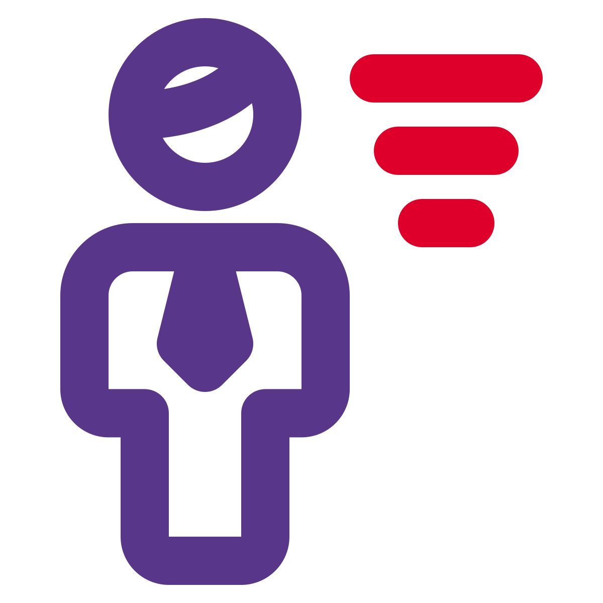 sort the document from center side businessman portal icon