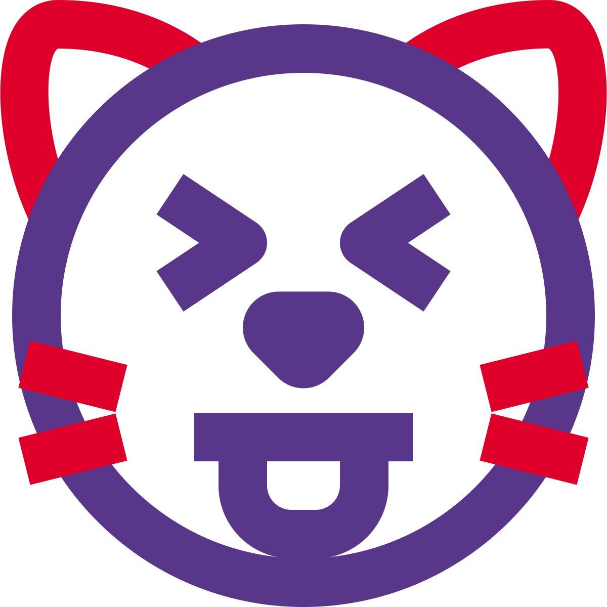 squinting cat with tougue out and eyes closed emoticon icon