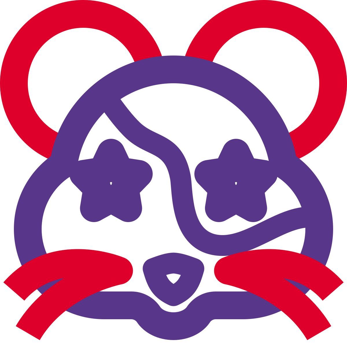 émoticône d'une étoile collée sur les yeux d'un hamster icon