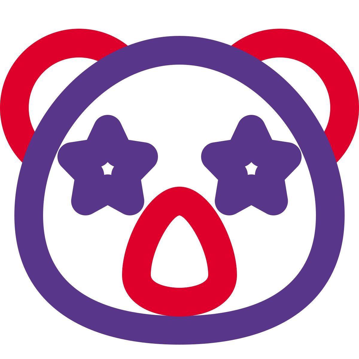 star stuck on eyes of koala emoticon icon