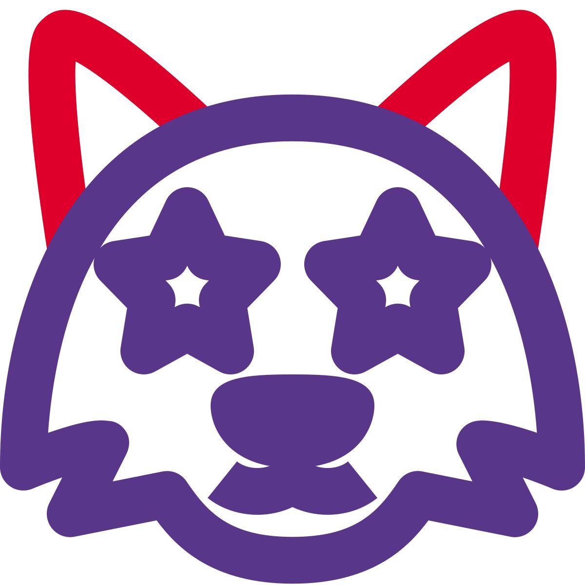 emoticon de estrela presa nos olhos de uma raposa selvagem icon