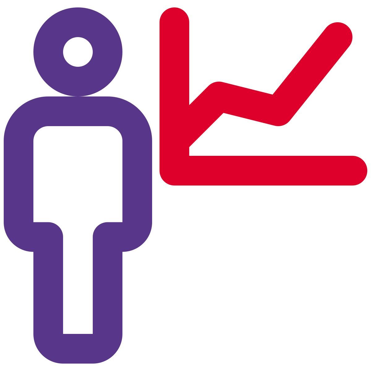 uptrend sales chart of the employee statistics icon