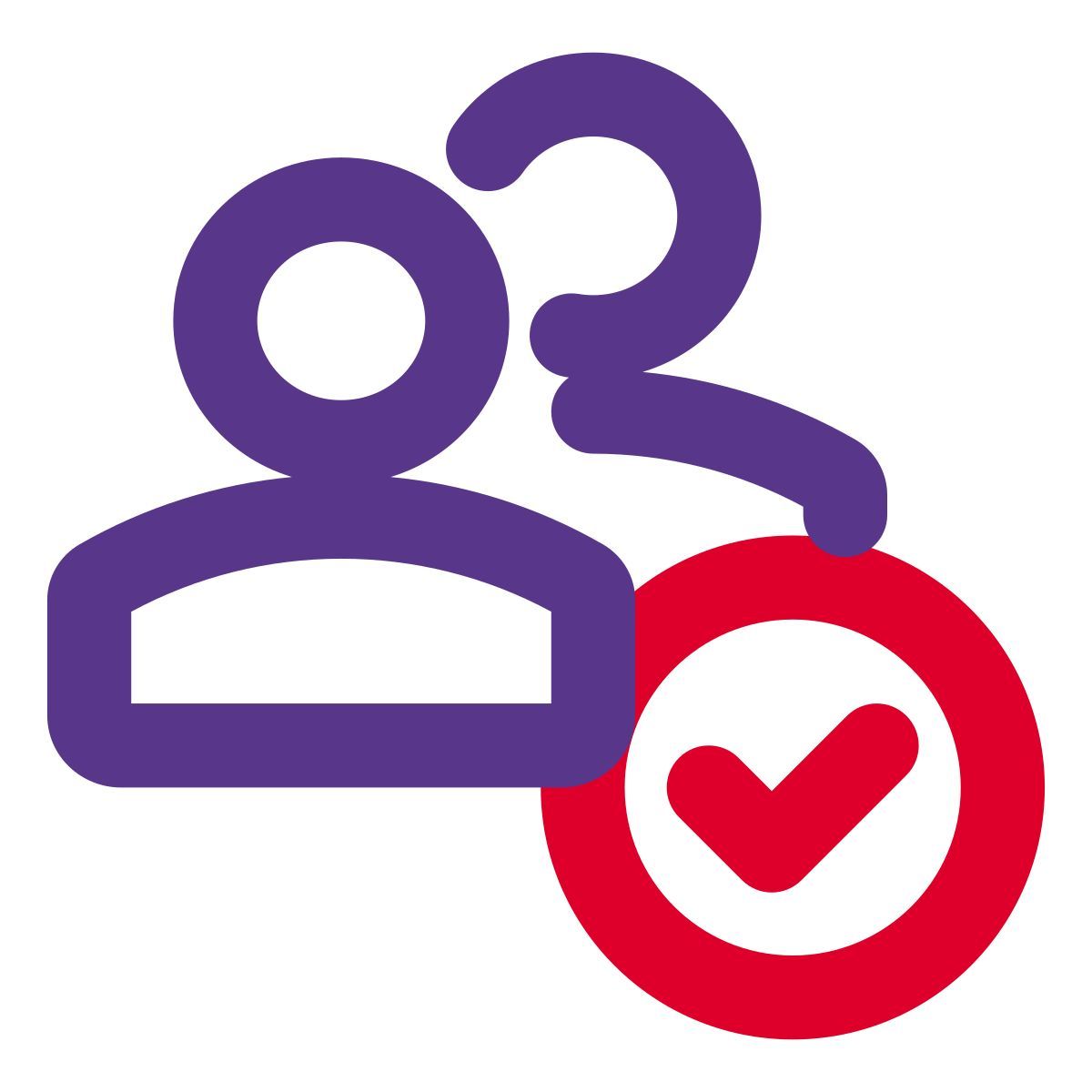 Liste d'utilisateurs vérifiés avec une disposition d'option de coche icon