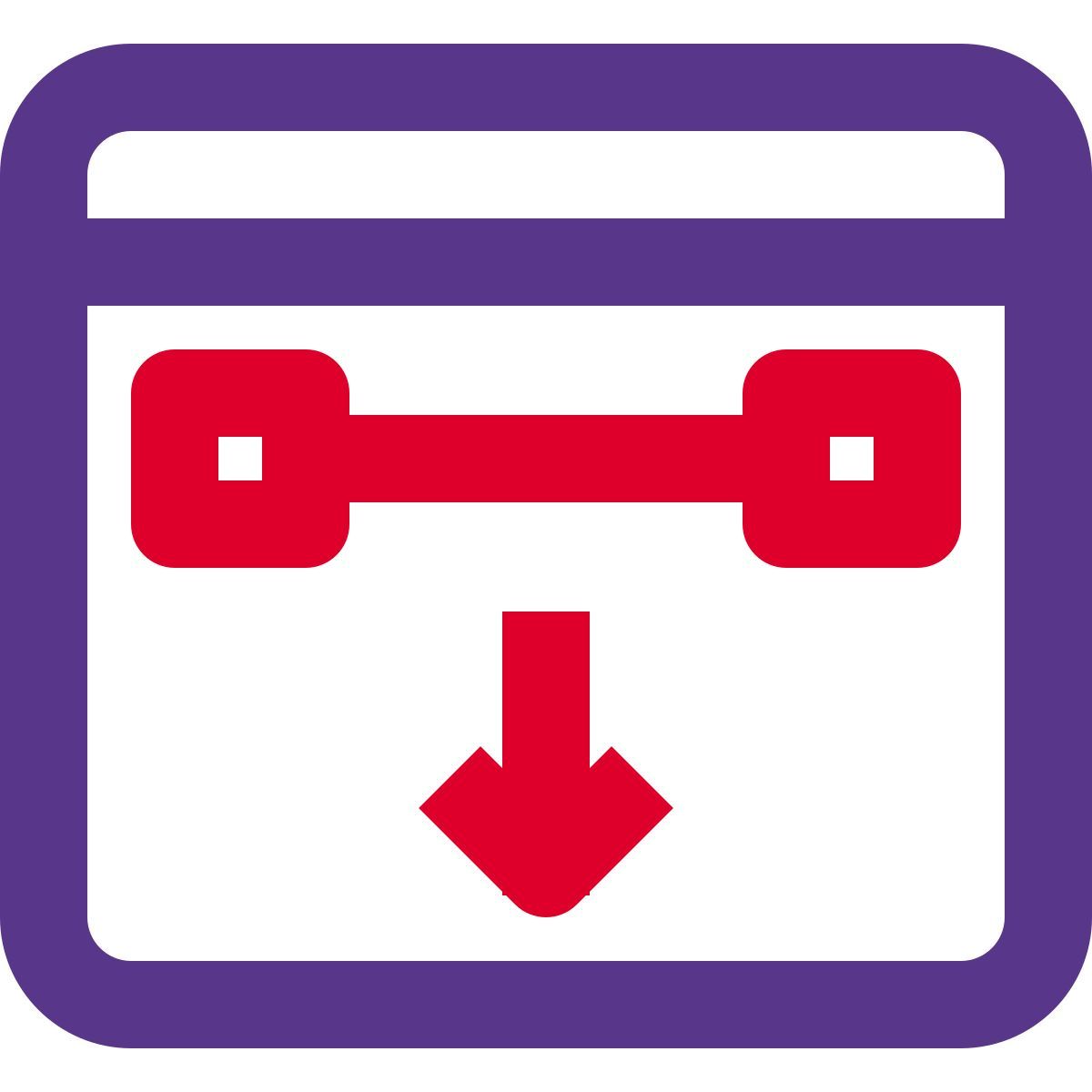 web horizontal down icon