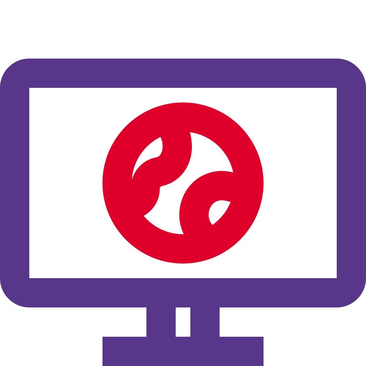 wide monitor personal computer with internet access icon