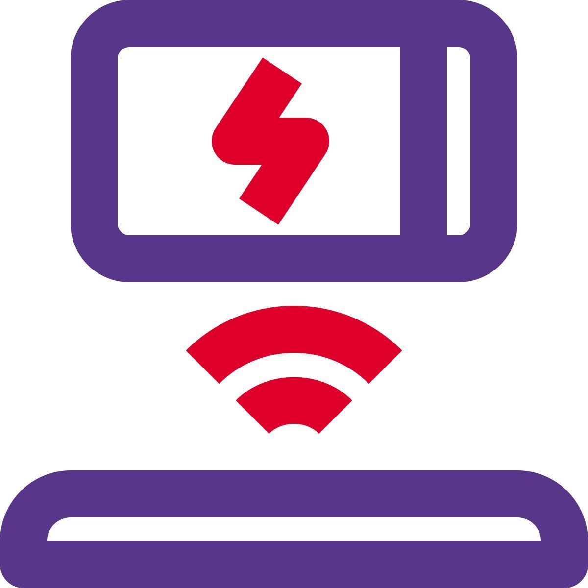 wireless charging on power dock isolated on white background icon