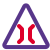 external triangular-shape-signboard-with-a-narrow-bridge-lane-traffic-duo-tal-revivo icon