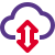 external uplink-and-downlink-from-cloud-server-isolated-on-a-white-background-server-duo-tal-revivo icon