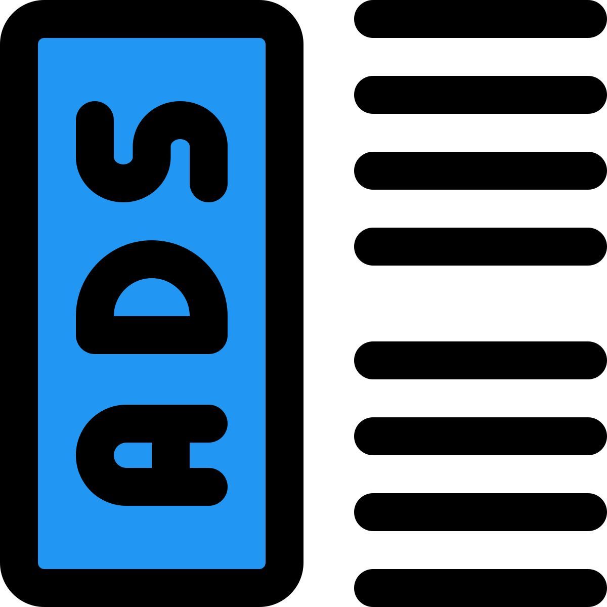 vertical left ads icon