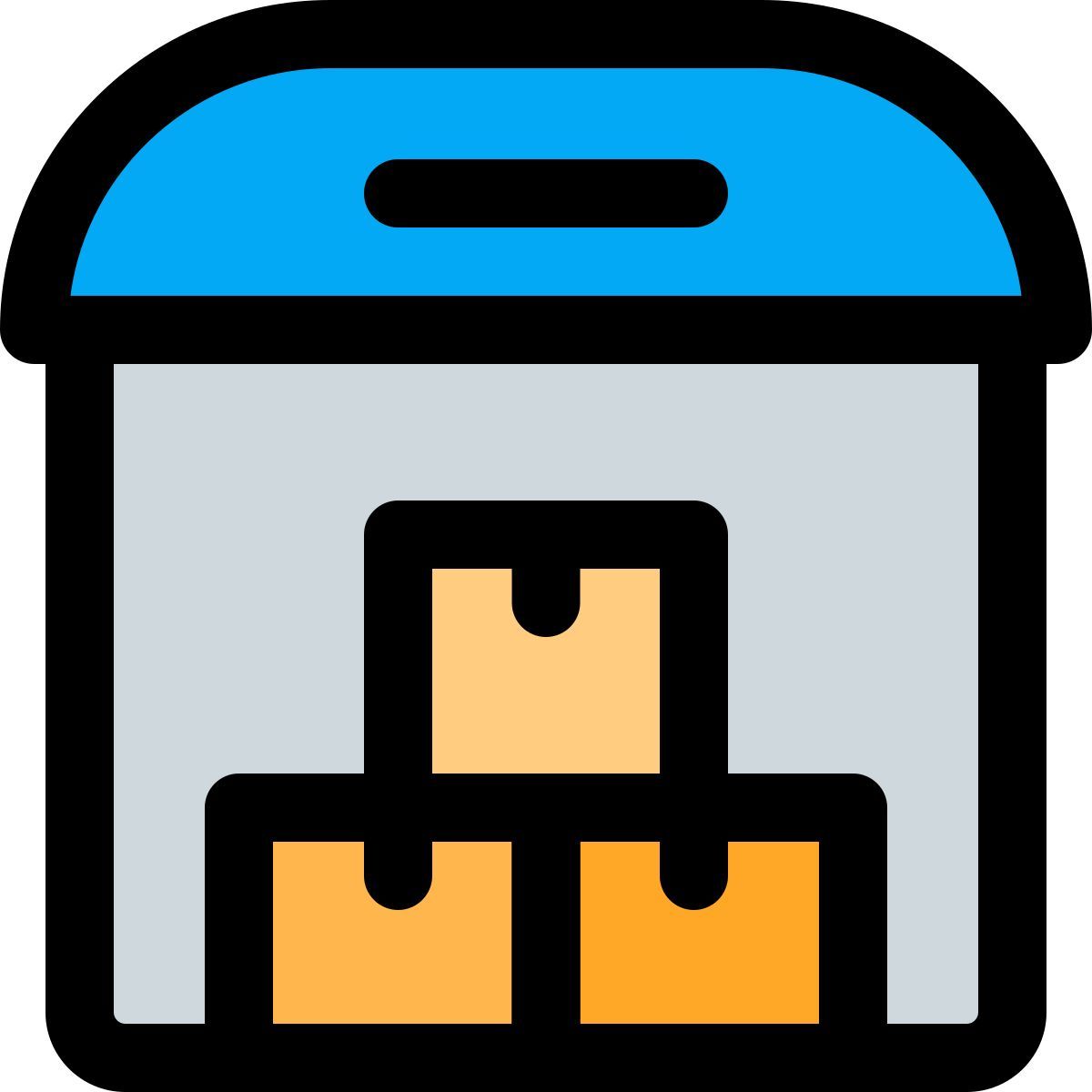 packages in warehouse icon
