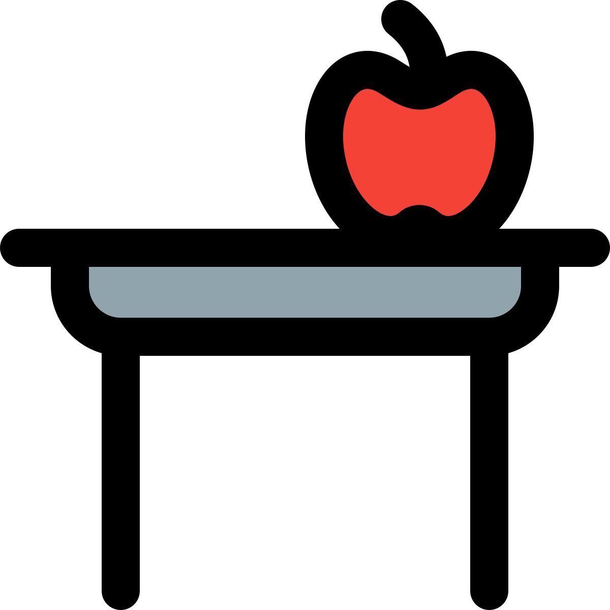 apple on desk icon