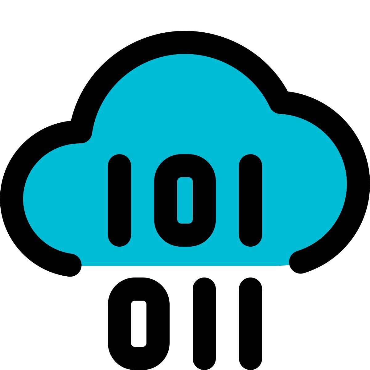 código binário em nuvem icon