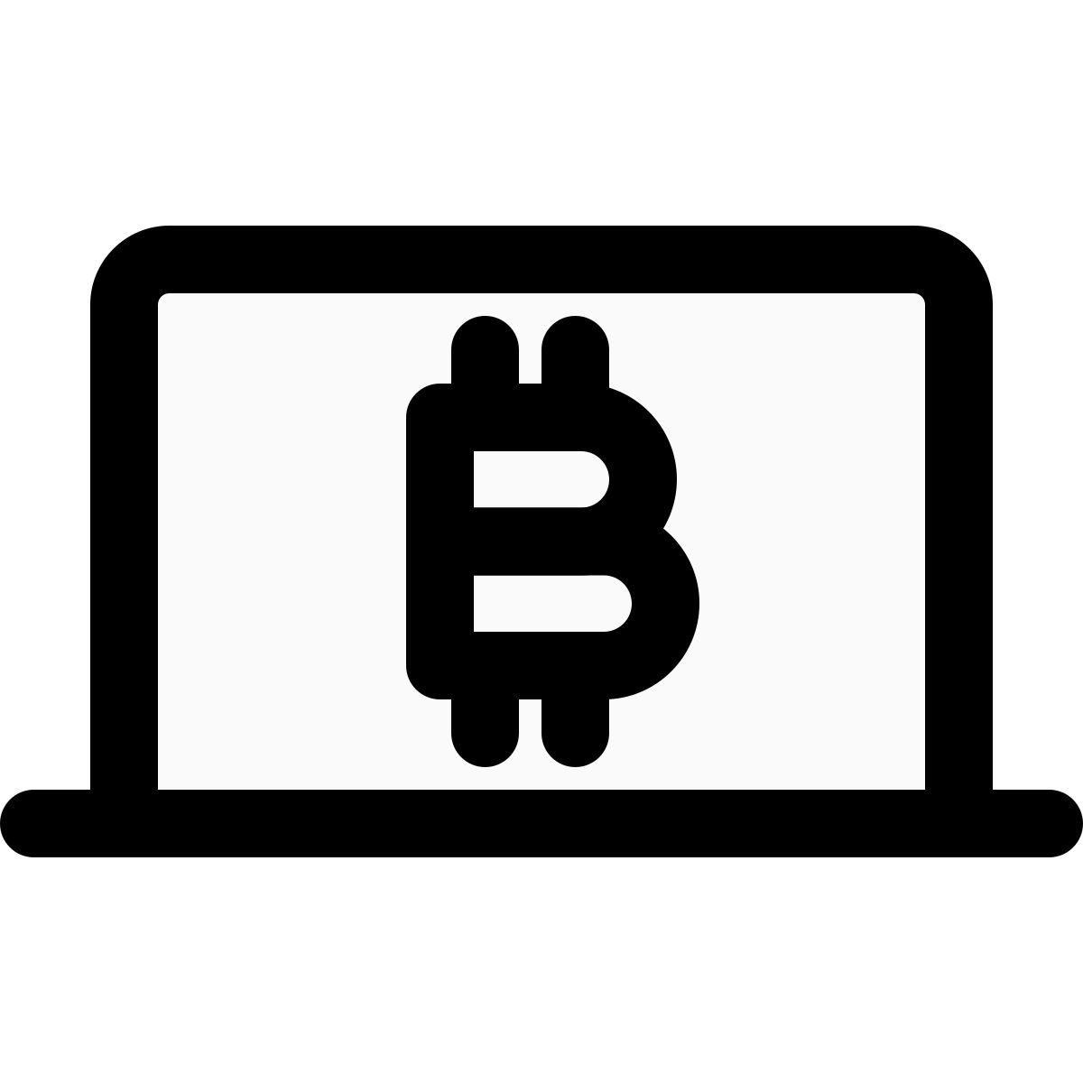 laptop bitcoin mining icon