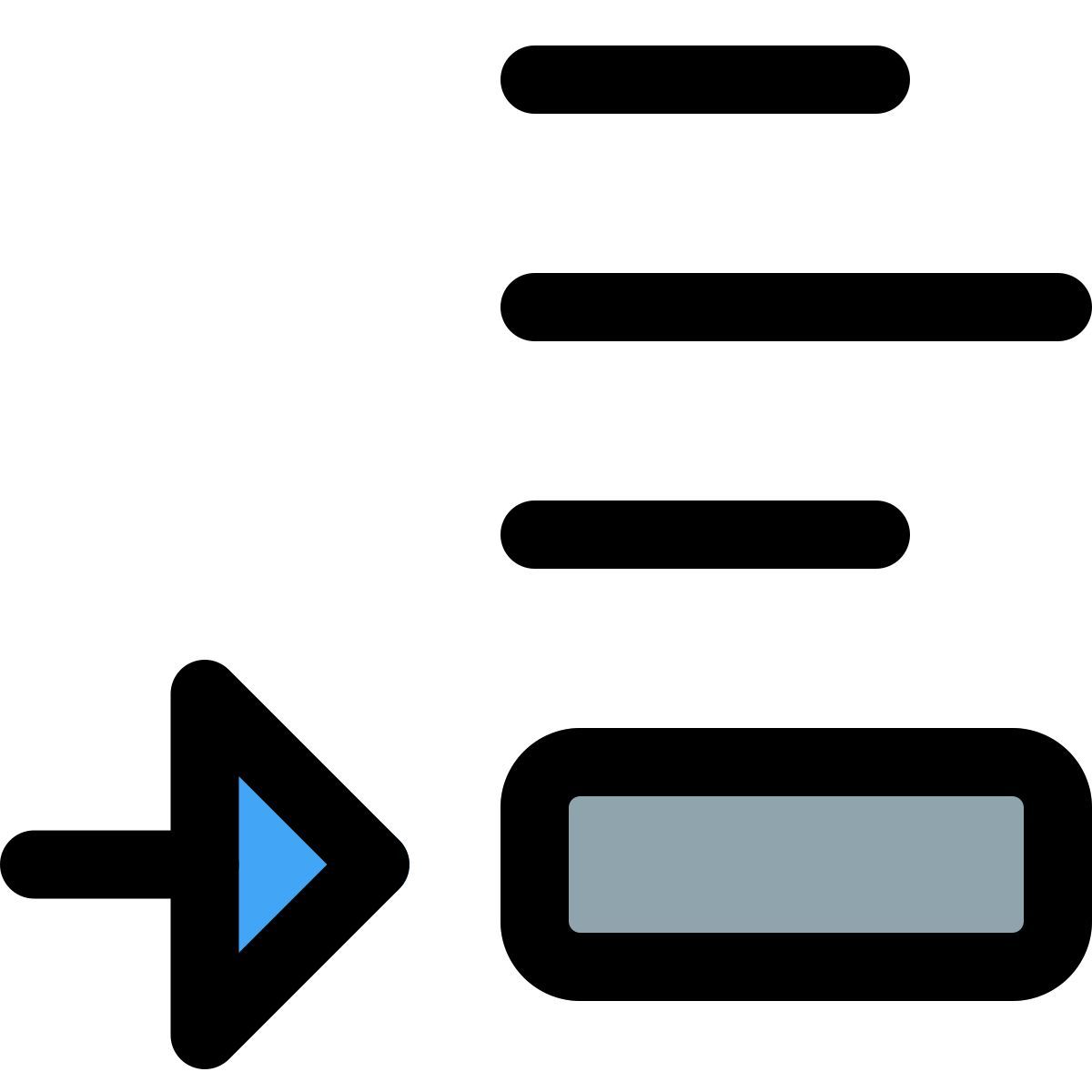 bottom footer text position arrow point right direction text adjust icon