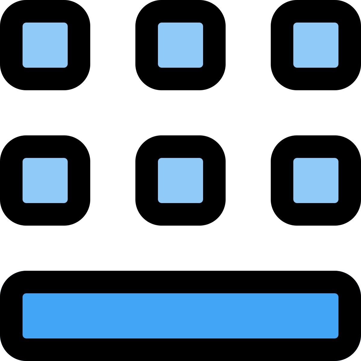 grid with bottom strip icon