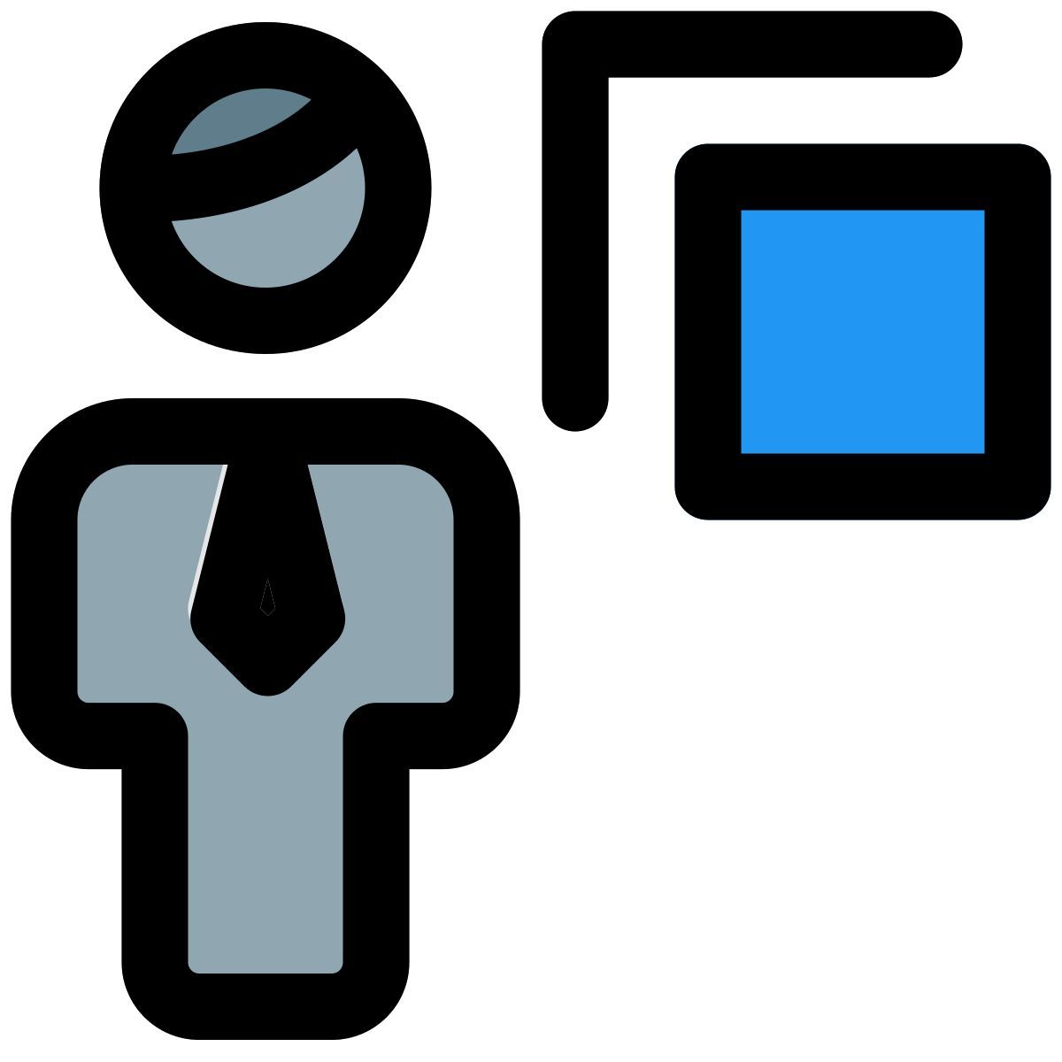Bring front word document for an businessman to adjust icon